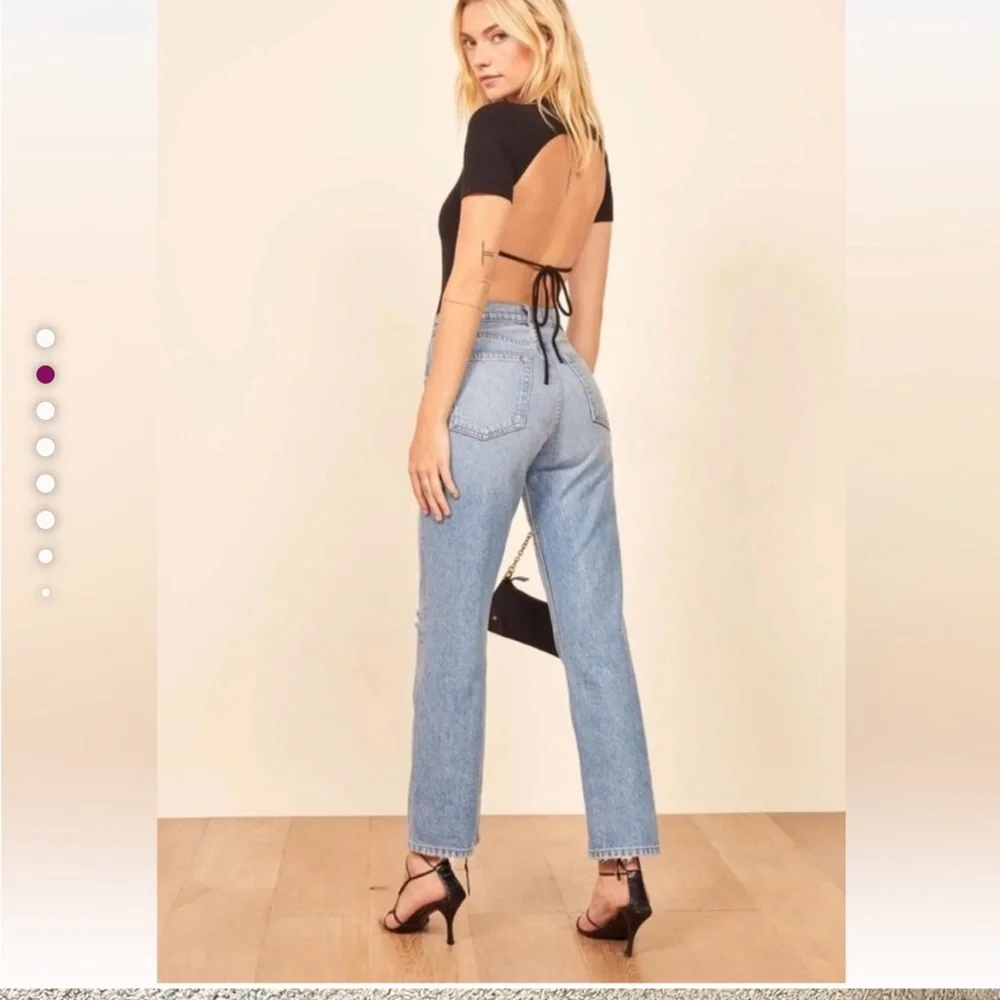 Reformation Blue Straight Leg Jeans - Picture 2 of 6